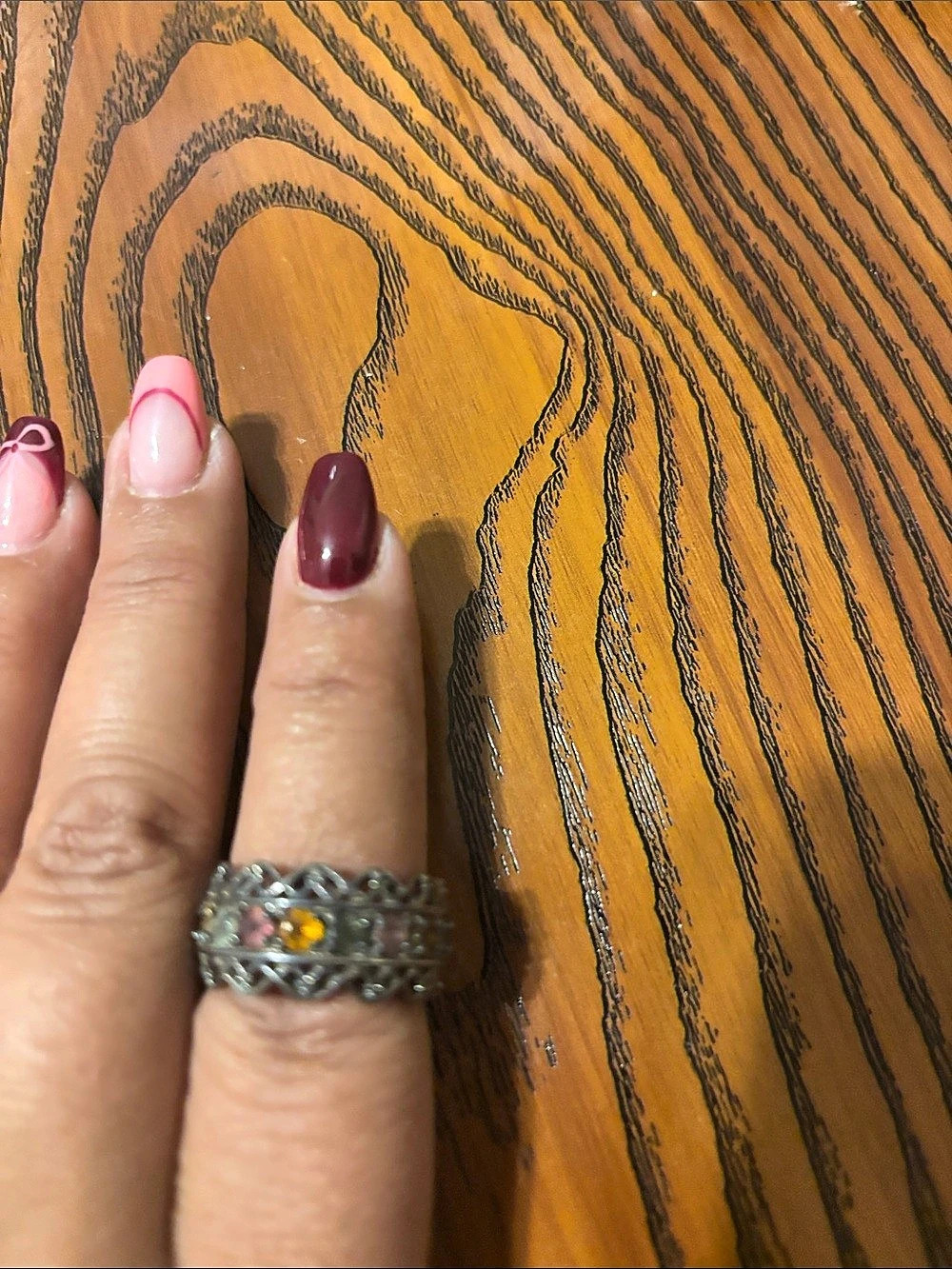 Textured Multicolor Stone Ring